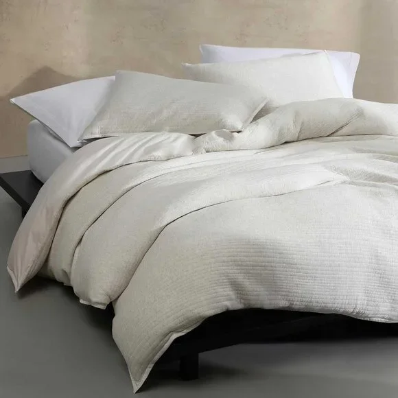 King Duvet Cover Set, Luxuriously Soft Home Decor, Modern Cotton Ribbed Matelass - Picture 7 of 8